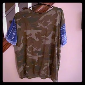 Free People “We the Free” camo shirt